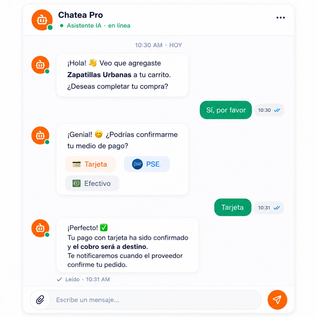 Cierre de venta asistido por IA en WhatsApp