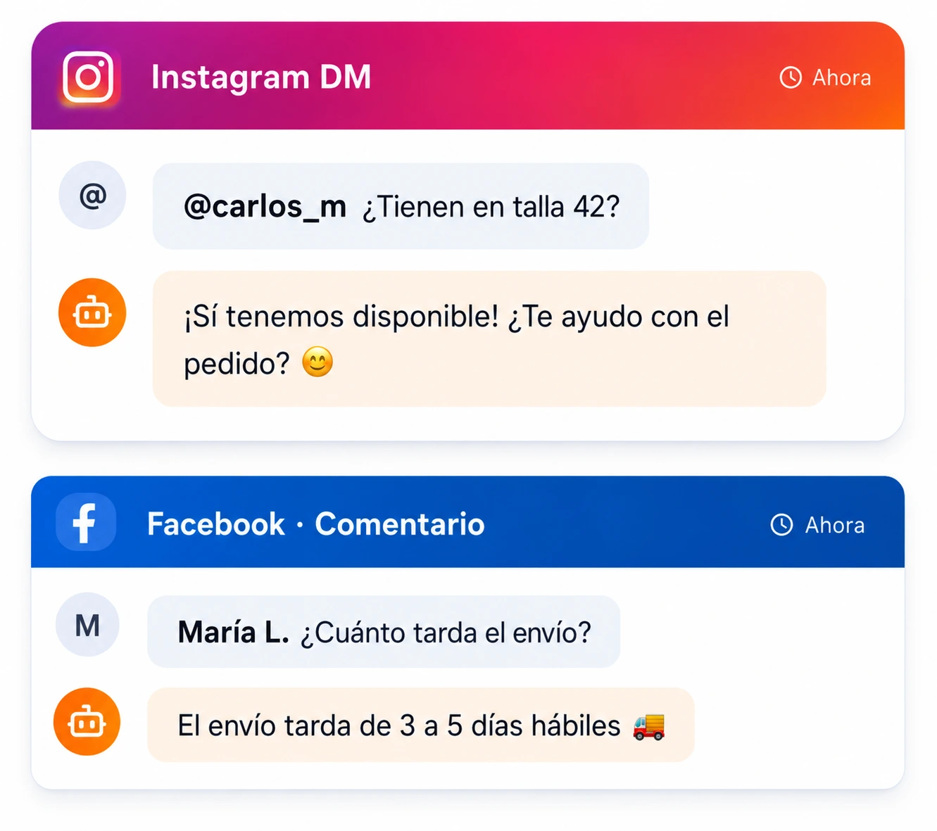 Atención de comentarios y mensajes en redes sociales